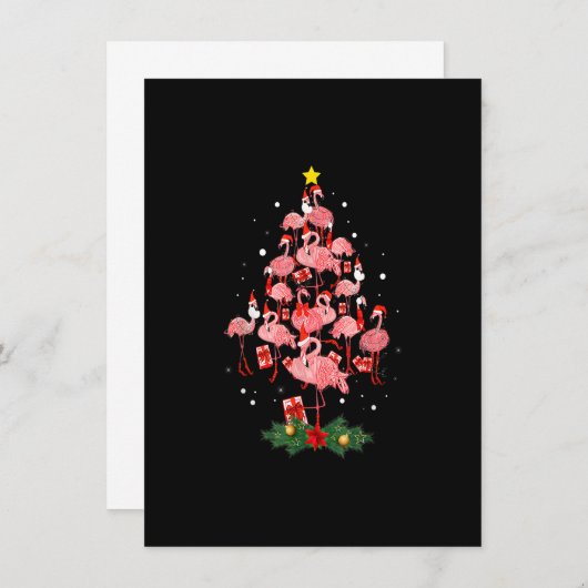 Flamingo kerstboomversiering Decor Funny Xmas Kaart (Voorkant / Achterkant)