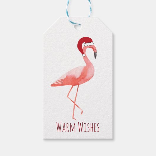 Flamingo kerstcadeau label | Grappig gepersonalise Cadeaulabel (Voorkant)