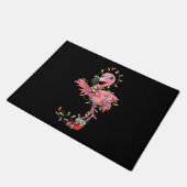 Flamingo kerstcadeautjes lantaarns roze vloed deurmat (Schuin)