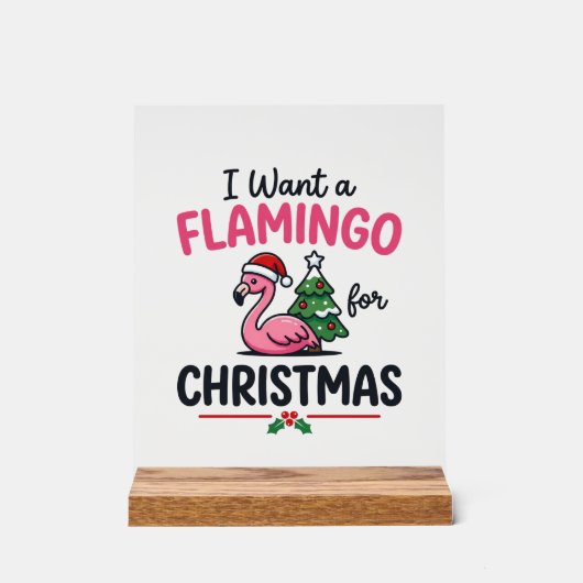 Flamingo Kerstcitaten Vector Acryl Bord (Voorkant)