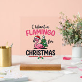 Flamingo Kerstcitaten Vector Acryl Bord (Huwelijk)