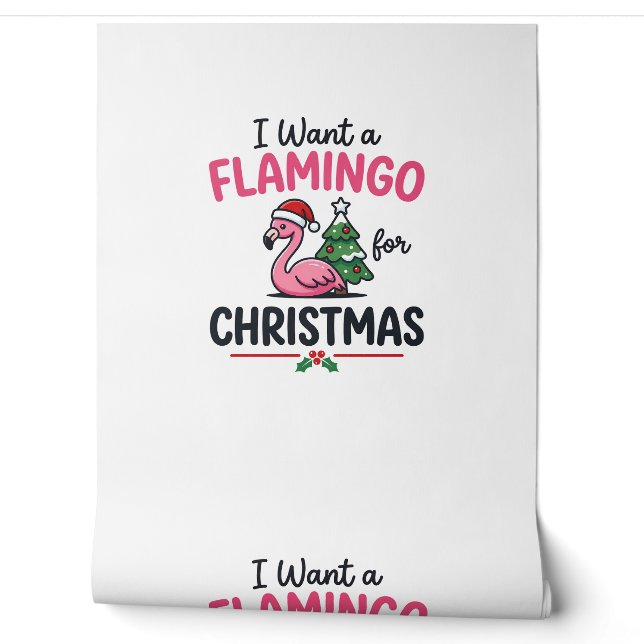 Flamingo Kerstcitaten Vector Behang (Afrollen)
