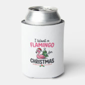 Flamingo Kerstcitaten Vector Blikjeskoeler (Blikje Voorkant)