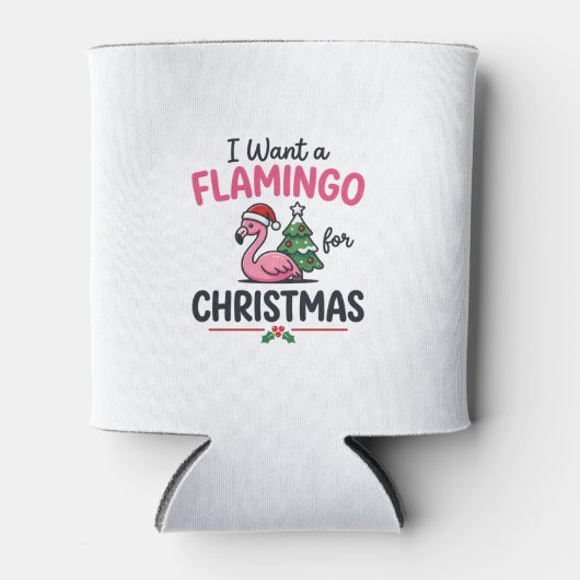 Flamingo Kerstcitaten Vector Blikjeskoeler (Voorkant)