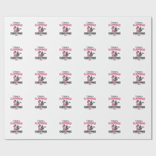 Flamingo Kerstcitaten Vector Cadeaupapier (Vlak)