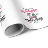 Flamingo Kerstcitaten Vector Cadeaupapier (Rol Hoek)
