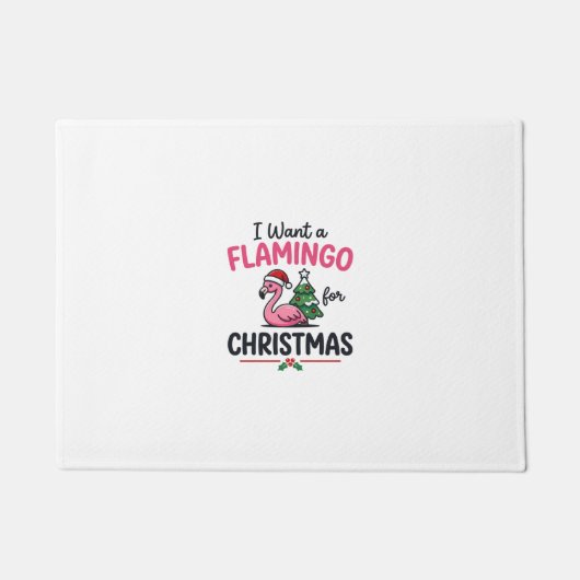 Flamingo Kerstcitaten Vector Deurmat (Voorkant)