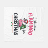 Flamingo Kerstcitaten Vector Fleece Deken (Voorkant (Horizontaal))