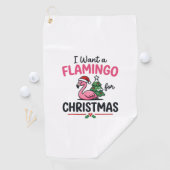 Flamingo Kerstcitaten Vector Golfhanddoek (Insitu)