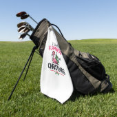 Flamingo Kerstcitaten Vector Golfhanddoek (Groen)