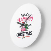 Flamingo Kerstcitaten Vector Grote Klok (Hoek)