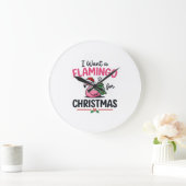 Flamingo Kerstcitaten Vector Grote Klok (Huis)