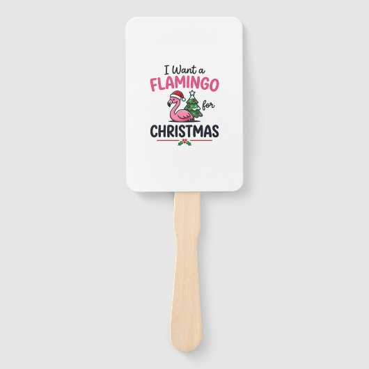 Flamingo Kerstcitaten Vector Handwaaier (Voorkant)