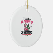 Flamingo Kerstcitaten Vector Keramisch Ornament (Rechts)