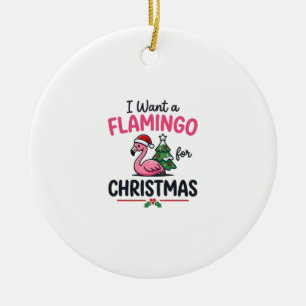 Flamingo Kerstcitaten Vector Keramisch Ornament