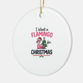 Flamingo Kerstcitaten Vector Keramisch Ornament (Links)