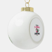 Flamingo Kerstcitaten Vector Keramische Bal Ornament (Links)