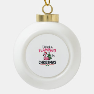 Flamingo Kerstcitaten Vector Keramische Bal Ornament