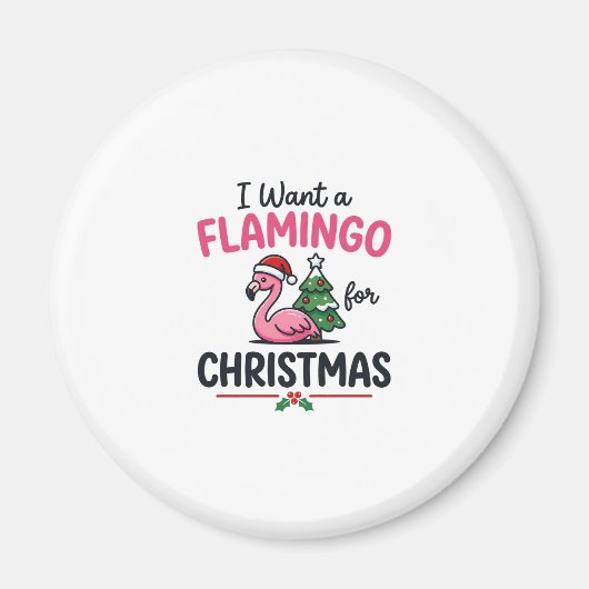 Flamingo Kerstcitaten Vector Magneet (Voorkant)