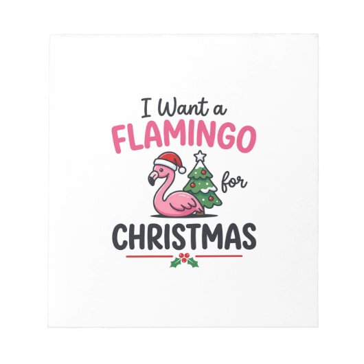 Flamingo Kerstcitaten Vector Notitieblok (Voorkant)