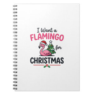 Flamingo Kerstcitaten Vector Notitieboek