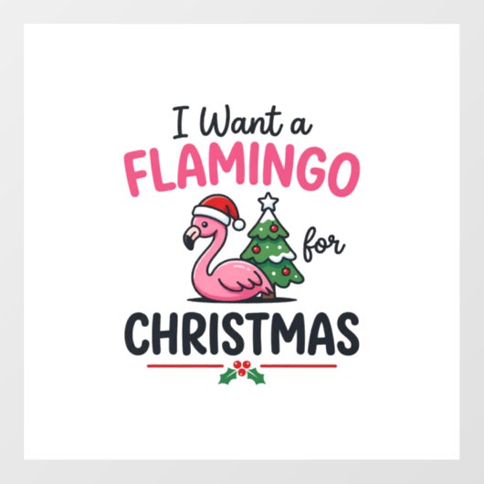 Flamingo Kerstcitaten Vector Raamsticker (Vel)