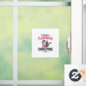 Flamingo Kerstcitaten Vector Raamsticker (Huis)