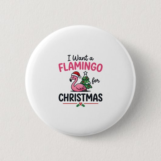 Flamingo Kerstcitaten Vector Ronde Button 5,7 Cm (Voorkant)