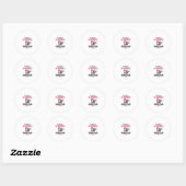 Flamingo Kerstcitaten Vector Ronde Sticker (Vel)