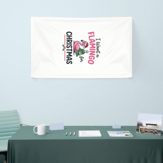 Flamingo Kerstcitaten Vector Spandoek (Beurs)