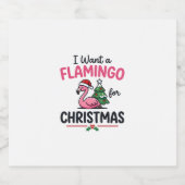 Flamingo Kerstcitaten Vector Sparkling Wijnetiket (Enkel label)