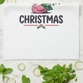 Flamingo Kerstcitaten Vector Theedoek (Gevouwen)