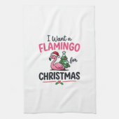 Flamingo Kerstcitaten Vector Theedoek (Verticaal)