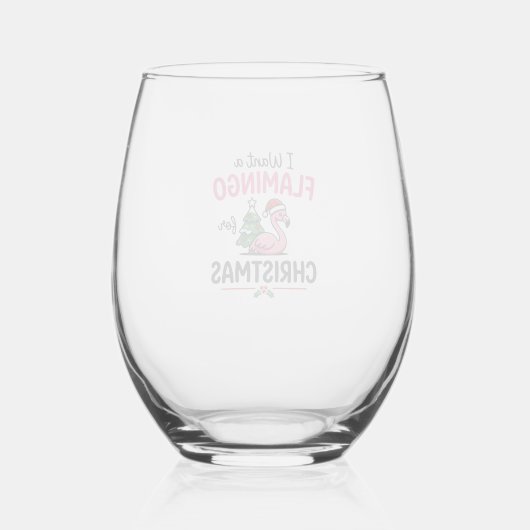 Flamingo Kerstcitaten Vector Wijnglas Zonder Voet (Voorkant)