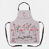 Flamingo Kerstfeest Apron Schort (Voorkant)
