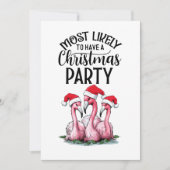 Flamingo Kerstfeest Kaart (Voorkant)