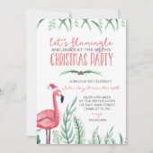 Flamingo Kerstfeest Uitnodiging (Voorkant)
