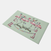 Flamingo Kerstfeest Welkom Mat (Schuin)