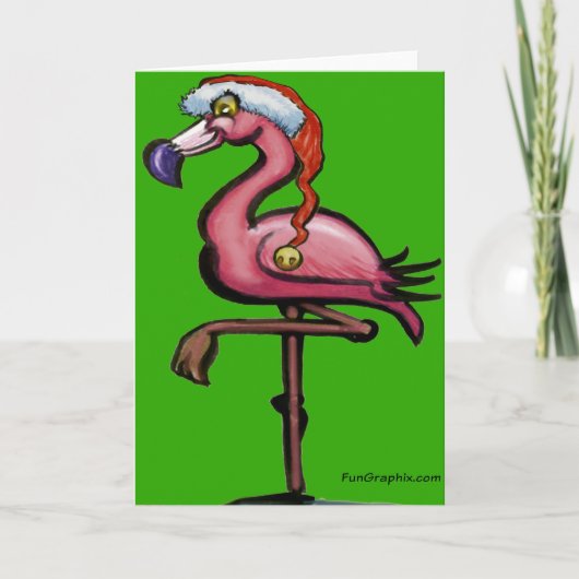 Flamingo kerstkaart feestdagen kaart (Voorkant)