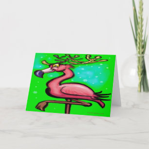 Flamingo kerstkaart feestdagen kaart
