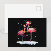 Flamingo | Kerstkerstboomkerstboomkerstkerstboomke Aankondigingskaart (Voorkant / Achterkant)
