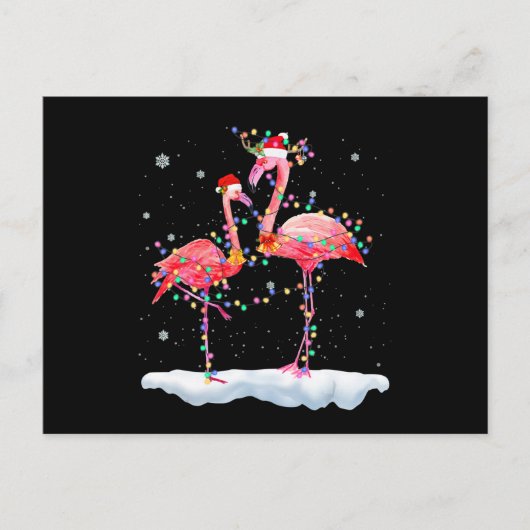 Flamingo | Kerstkerstboomkerstboomkerstkerstboomke Aankondigingskaart (Voorkant)
