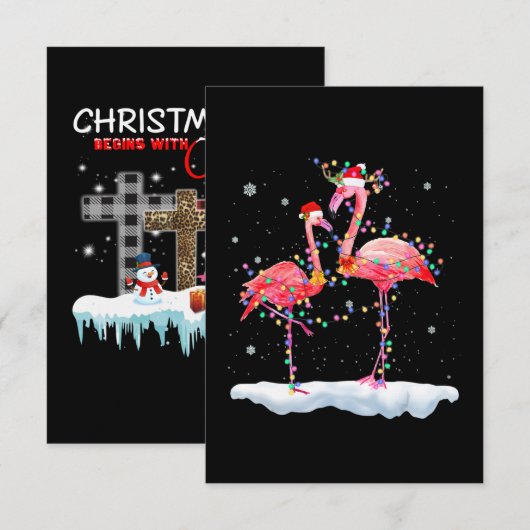 Flamingo | Kerstkerstboomkerstboomkerstkerstboomke Informatiekaartje (Voorkant / Achterkant)