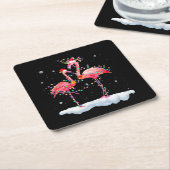 Flamingo | Kerstkerstboomkerstboomkerstkerstboomke Kartonnen Onderzetters (Schuin)