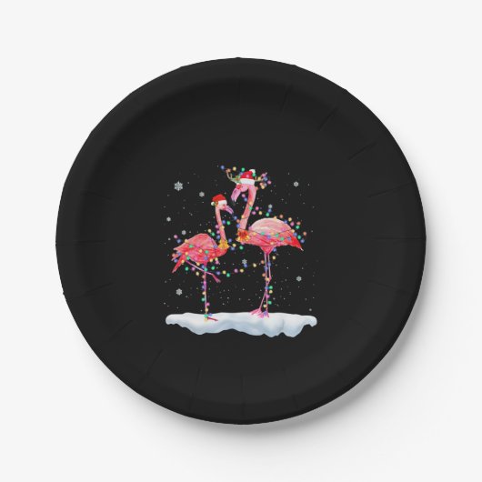 Flamingo | Kerstkerstboomkerstboomkerstkerstboomke Papieren Bordje (Voorkant)