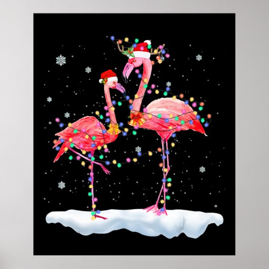 Flamingo | Kerstkerstboomkerstboomkerstkerstboomke Poster (Voorkant)