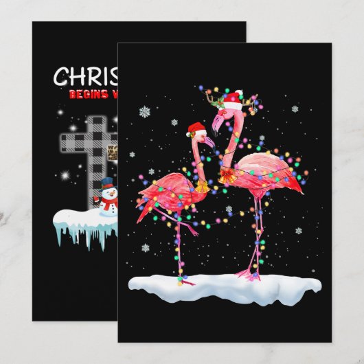 Flamingo | Kerstkerstboomkerstboomkerstkerstboomke Save The Date (Voorkant / Achterkant)