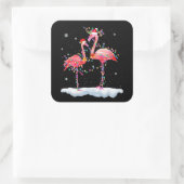 Flamingo | Kerstkerstboomkerstboomkerstkerstboomke Vierkante Sticker (Tas)