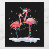 Flamingo | Kerstkerstboomkerstboomkerstkerstboomke Wijn Etiket (Enkel label)
