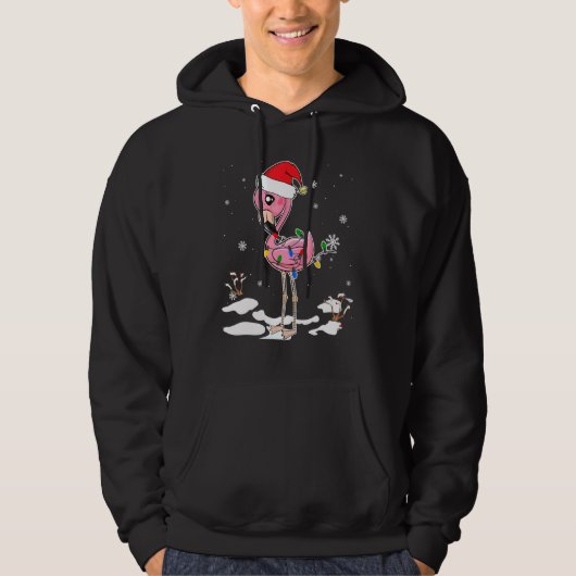 Flamingo Kerstkerstkerstkerstmis met Flamingo Ligh Hoodie (Voorkant)